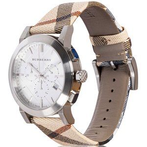 Unisex BURBERRY Large Check Chronograph Watch w/ box/manual